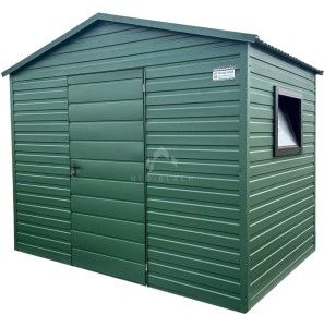 Schowek - Domek ogrodowy 3x2m - drzwi - okno - zielony - dach dwuspadowy NB387