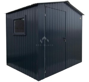 Schowek - domek ogrodowy 2,5x2m - drzwi - okno - antracyt - dach dwuspadowy  NB437