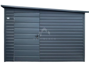 Schowek - domek ogrodowy 3x2,5 m - drzwi - antracyt - dach spad w bok NB532