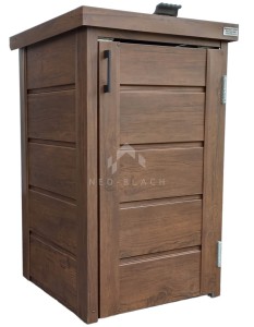 Zabudowa kosza na śmieci wiata śmietnikowa obudowa kubła 60x65x110 cm 1x120L ciemny orzech NB213