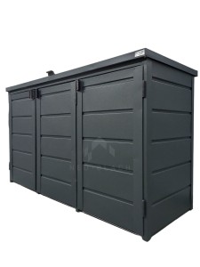 Zabudowa koszy na śmieci wiata śmietnikowa obudowa kubłów 207x80x120 cm 3x240L antracyt NB217