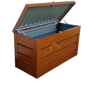 Skrzynia ogrodowa metalowa kufer 150x60x70cm  złoty dąb NB233